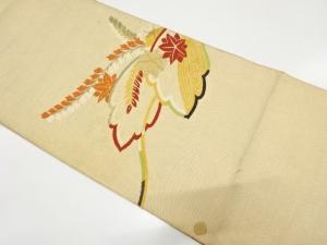 アンティーク　桐に紅葉模様織り出し名古屋帯（着用可）
